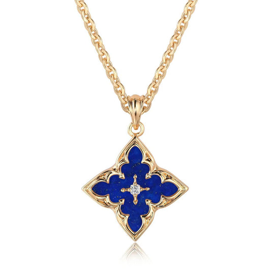 Fehér Clover Pendant Nyaklánc | Arany