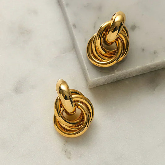 Statement Interlocking Fülbevaló | Arany