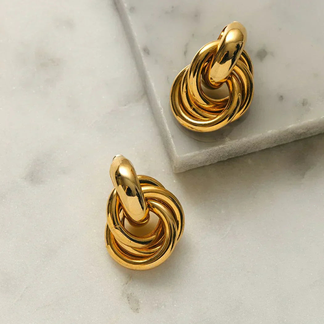 Statement Interlocking Fülbevaló | Arany